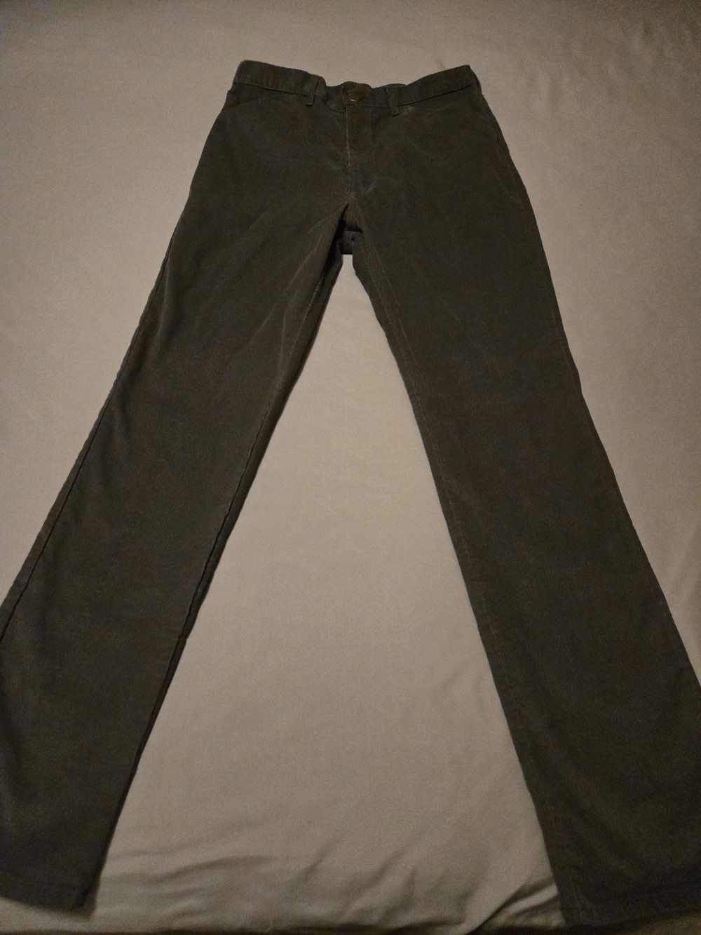 LEE Corduroy  Pants Men 34x34 Gray Ridrerd USA Union Made Cotton VTG PRE 90s